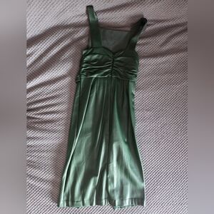 Anthropologie Twist-Front Faux Leather Midi DressSIZE 10 Green